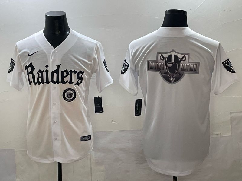 Men 2025 Oakland Raiders Blank white 6th generation Joint Name Nike Limited NFL Jersey style 015